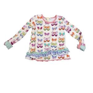 Matilda Jane Colorful Butterfly Print Kids Top 2T